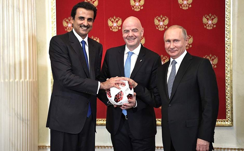 Tamim bin Hamad al-Thani und Wladimir Putin 