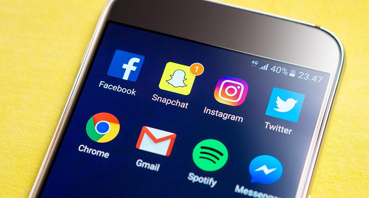 Snap und andere Social Media Apps auf einem Smartphone