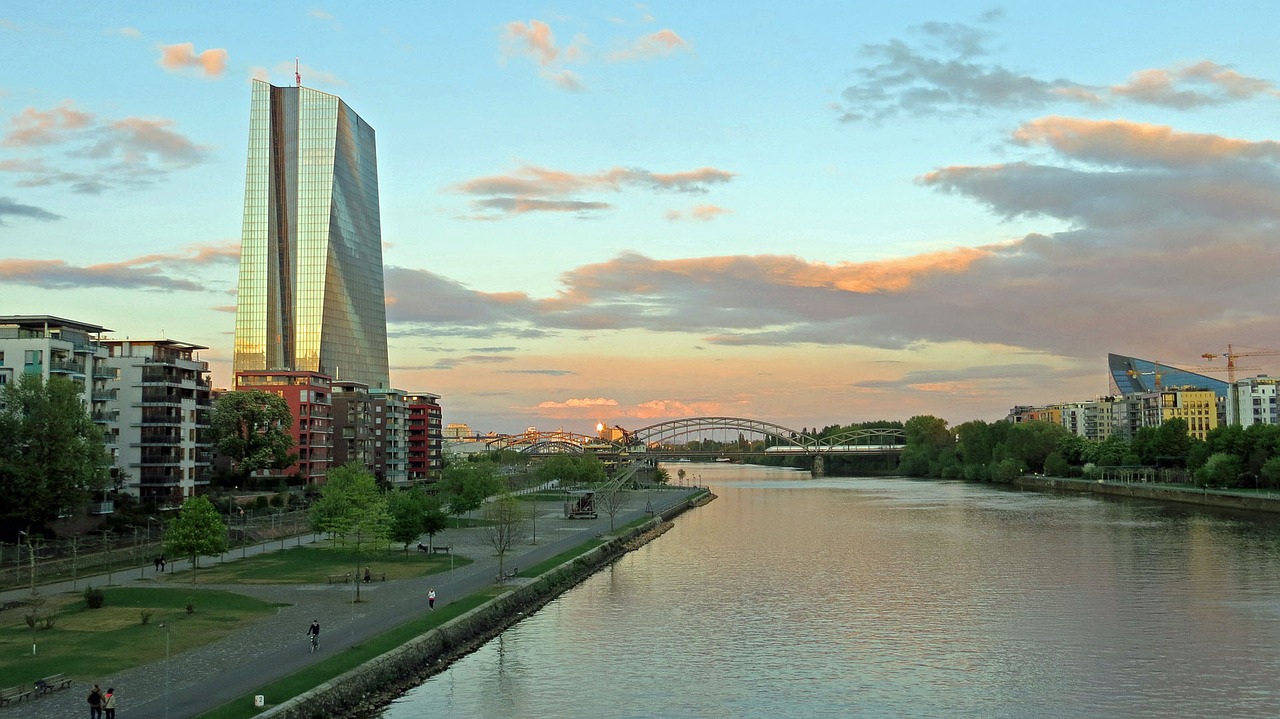 Der EZB Tower in Frankfurt