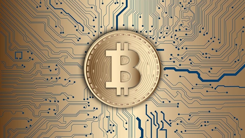 Symbolische Bitcoin-Münze