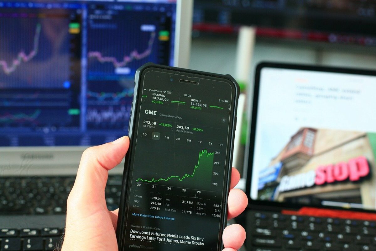 Handel mit Aktien über Smartphone App