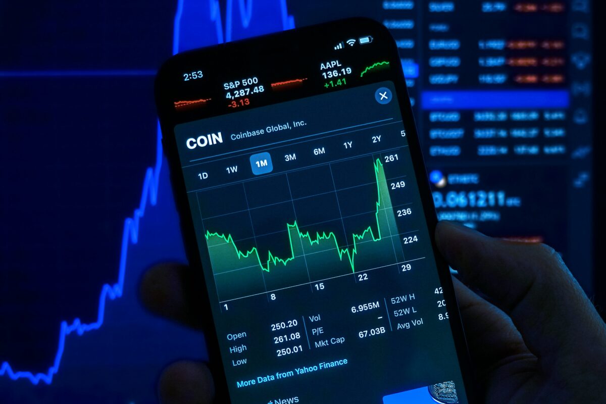 Coinbase-Handel über Smartphone App