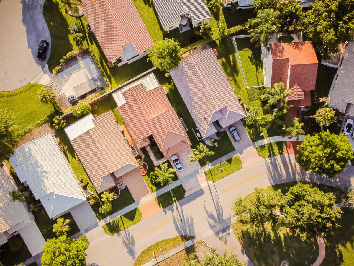 Luftaufnahme von Häusern in den USA