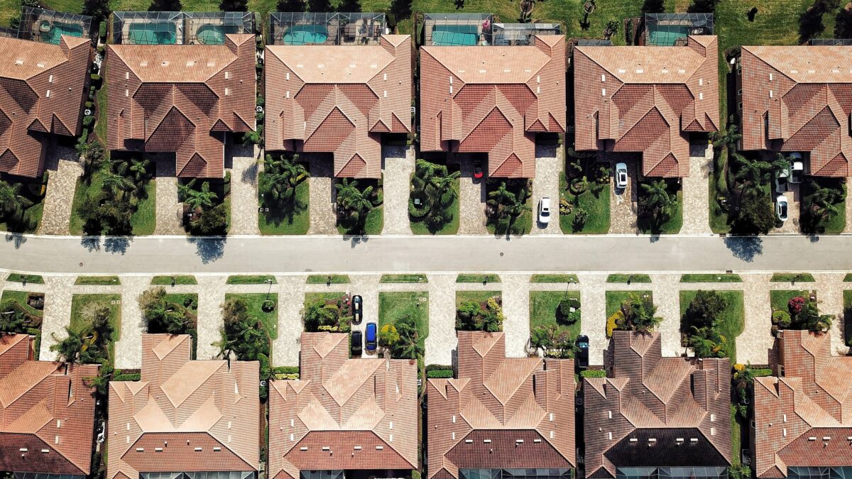Häuser in einem Vorort in den USA