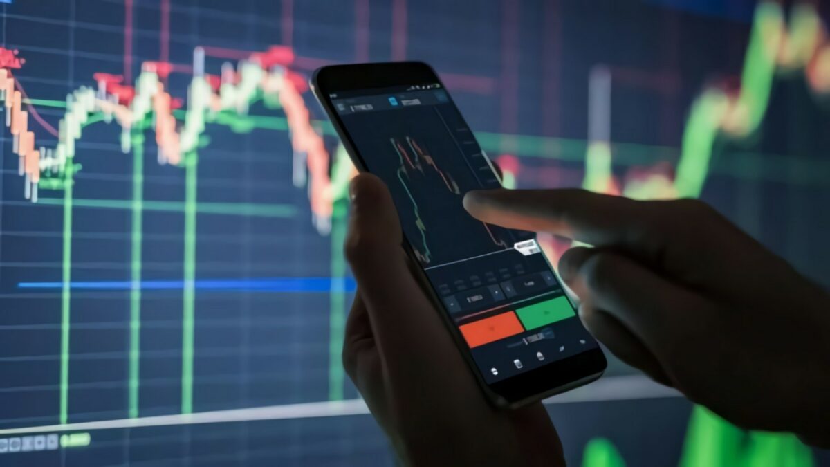 Börsenkurse auf Bildschirm