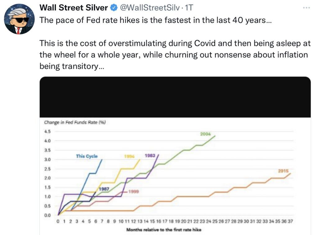 Tweet WSSilver Pace of Fed rates hikes Zinsen