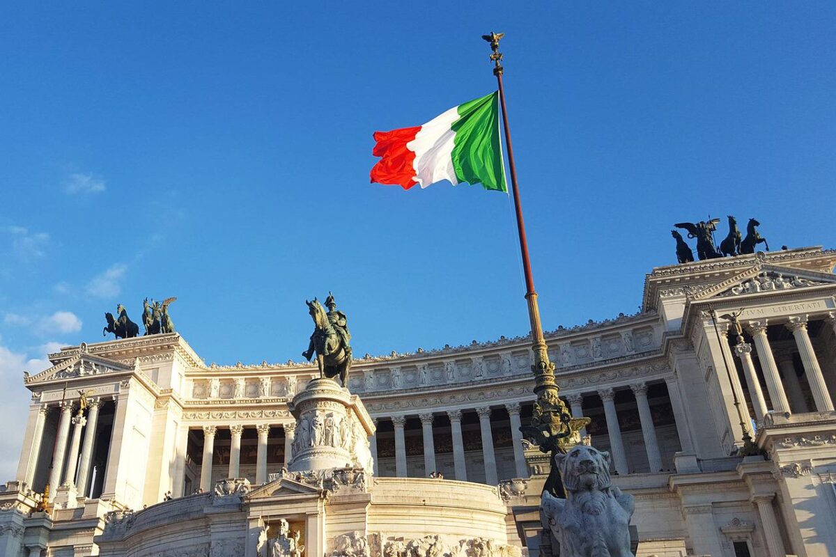 Italien-Flagge in Rom