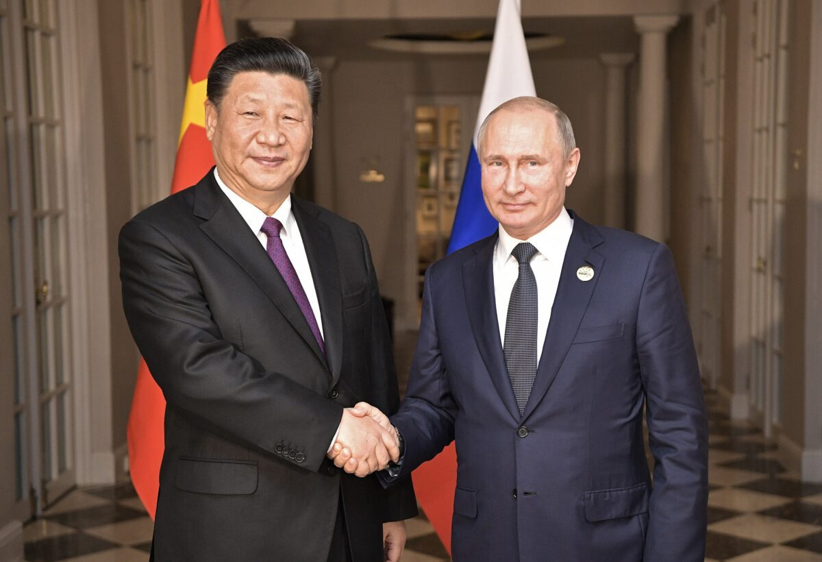 Wladimir Putin und Xi Jinping bei einem Treffen 2018