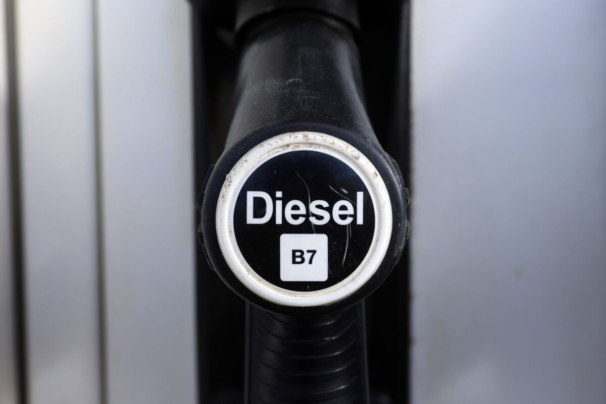 Diesel-Zapfsäule an einer Tankstelle