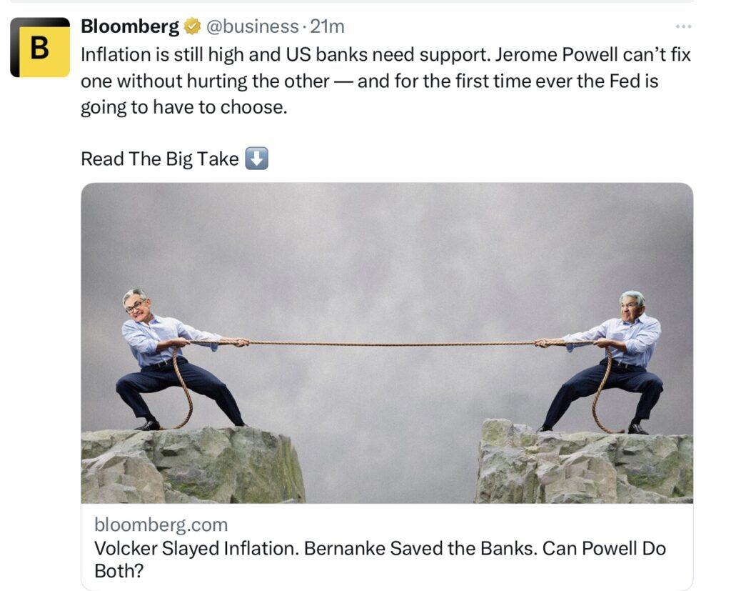 Tweet Bloomberg Powell against Powell Fed