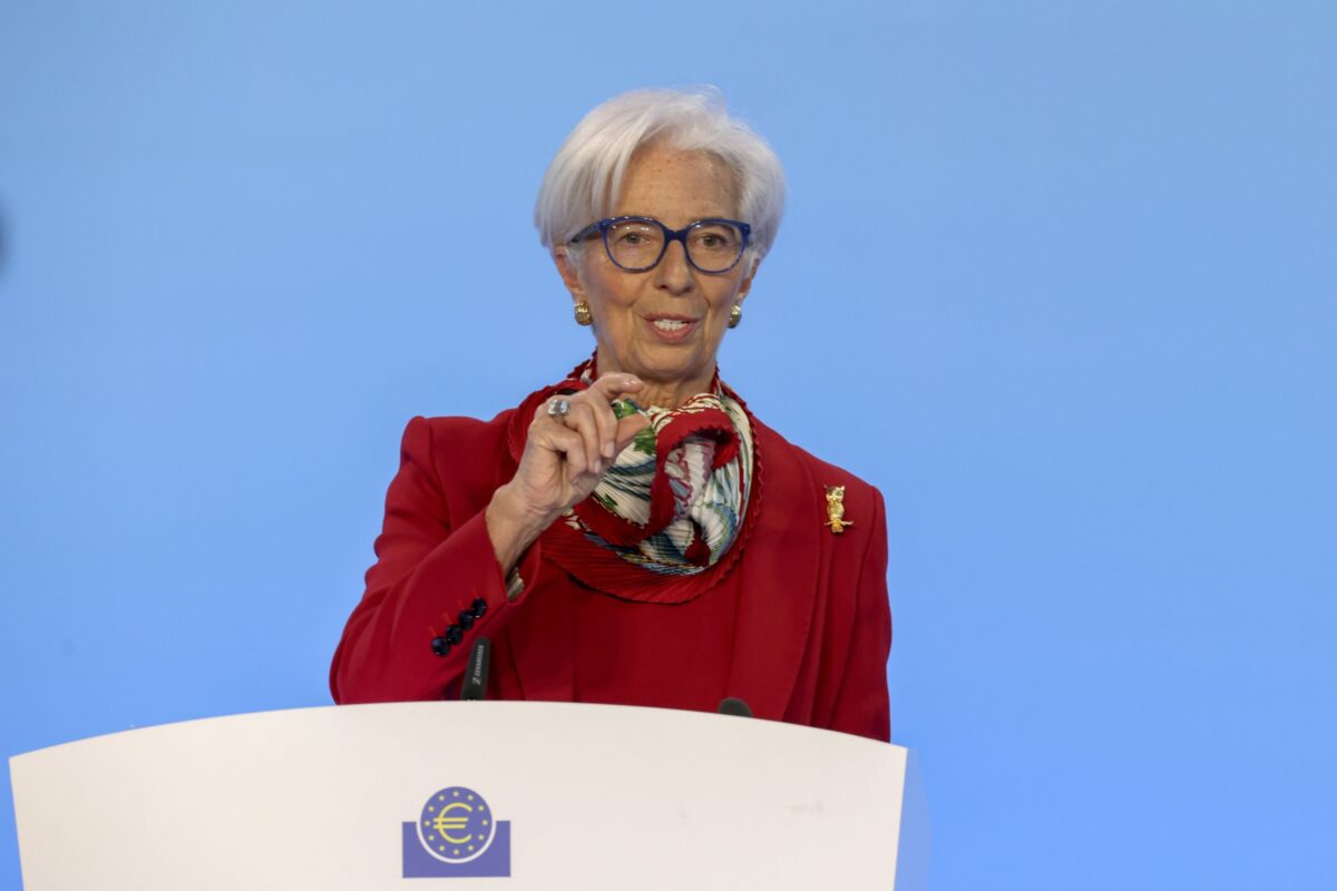 EZB-Chefin Christine Lagarde gestern bei der Pressekonferenz