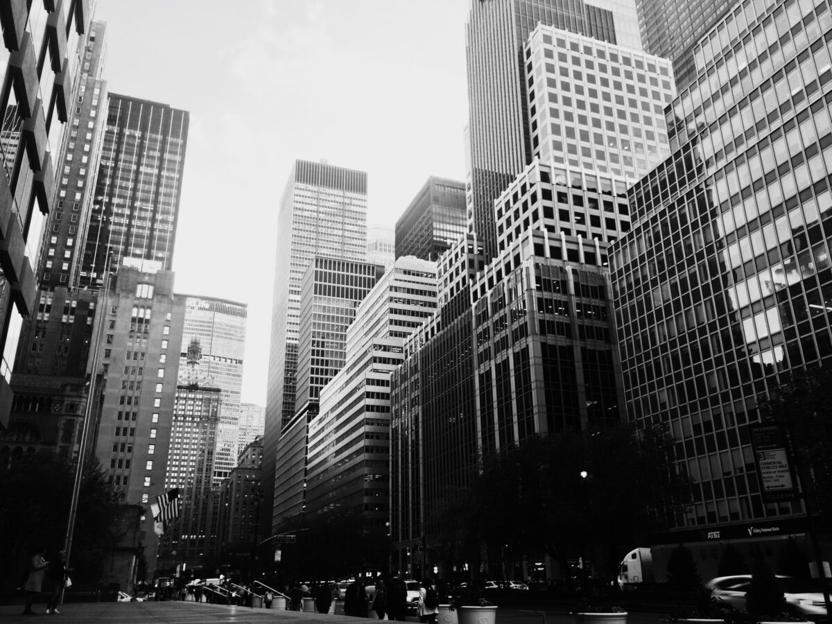 Hochhäuser in New York mit den Zentralen großer Banken