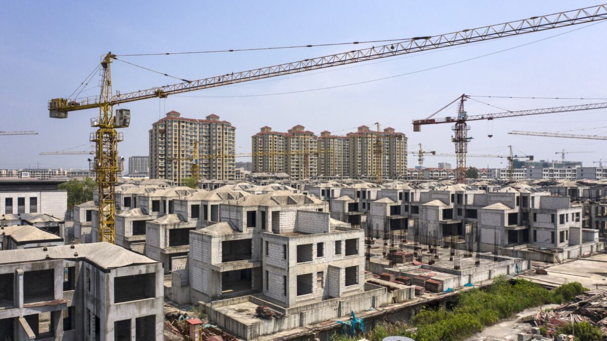 Bau von Häusern in Shanghai