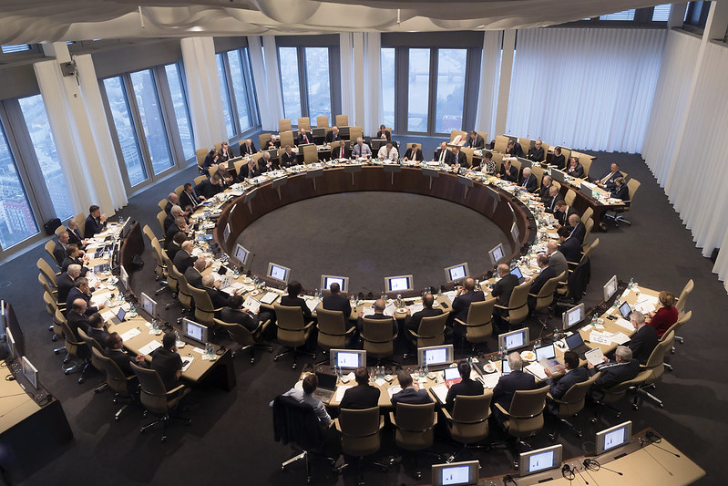 Sitzung im EZB-Rat im Jahr 2017
