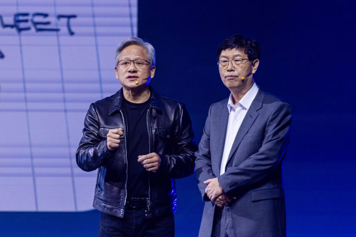 Links im Bild Jensen Huang, CEO von Nvidia