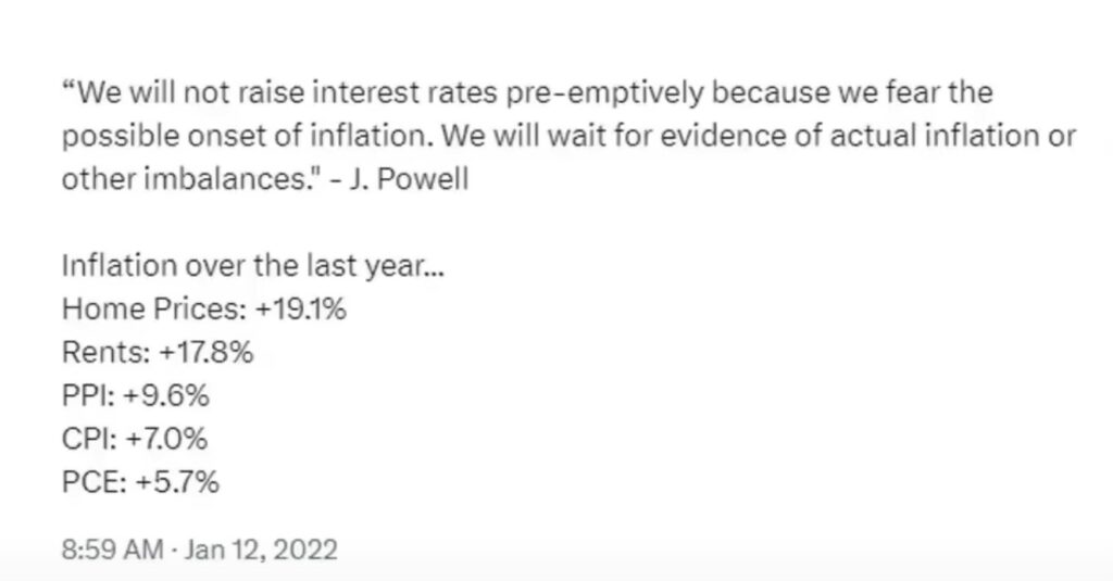 Statement Powell zu Zinsen Jan 2022