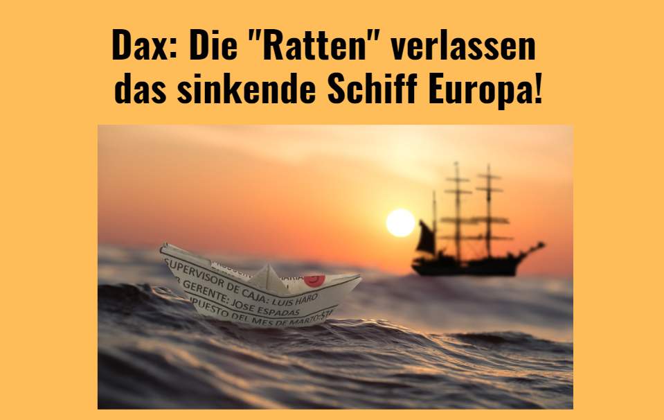 Dax sinkendes Schiff Europa verlassen
