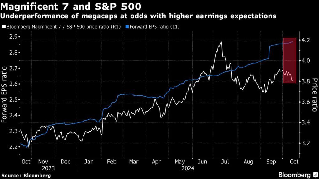 Magnificent 7 und S&P 500 - Underperformance der Megacap-Aktien