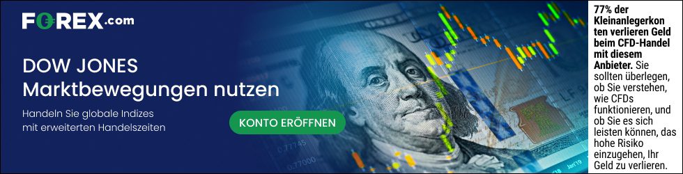 Forex.com Werbebanner Dow Jones
