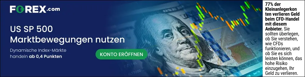 Forex.com Werbebanner SP 500