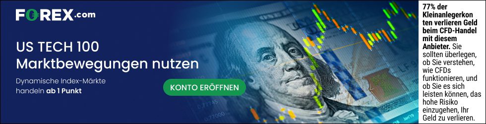 Forex.com Werbebanner US TECH 100