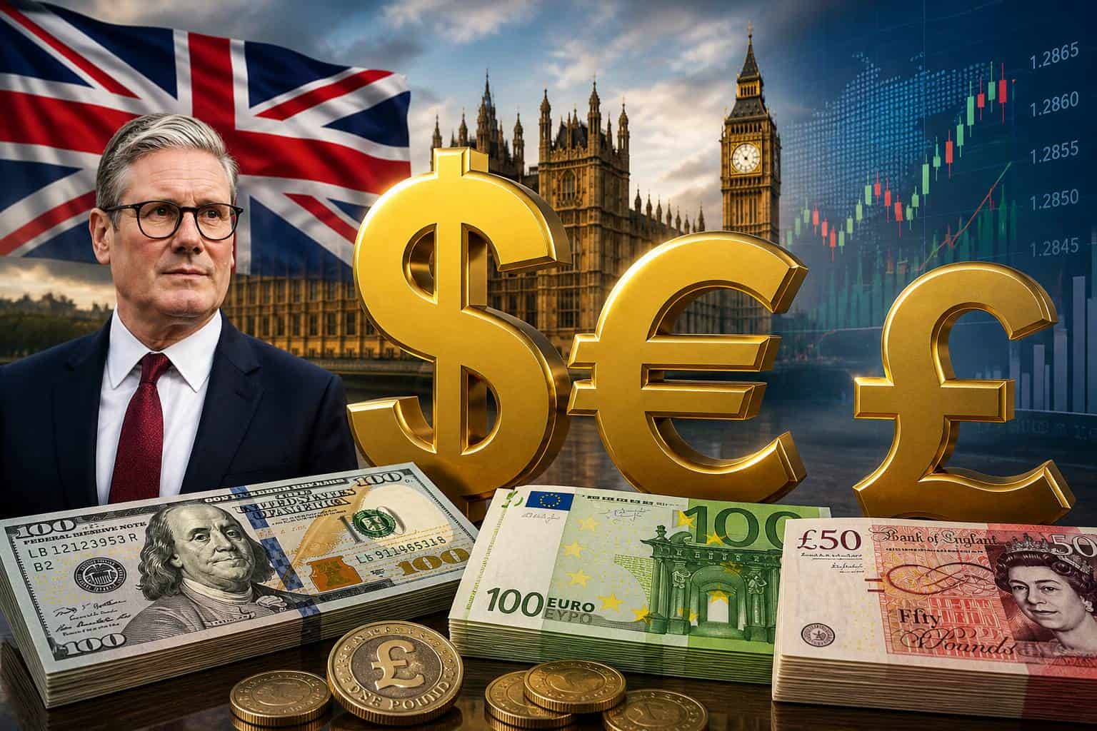 Britische Anleihemärkte und Währungen vor dem Hintergrund steigender Renditen.