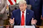 Ehemaliger US-Präsident Donald Trump bei einer Pressekonferenz im Weißen Haus.