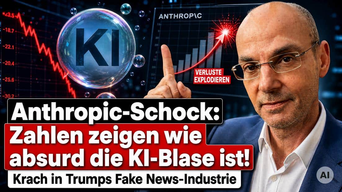 KI-Blase und fallende Kurven im Finanzmarkt, Experten warnen vor Übertreibung.